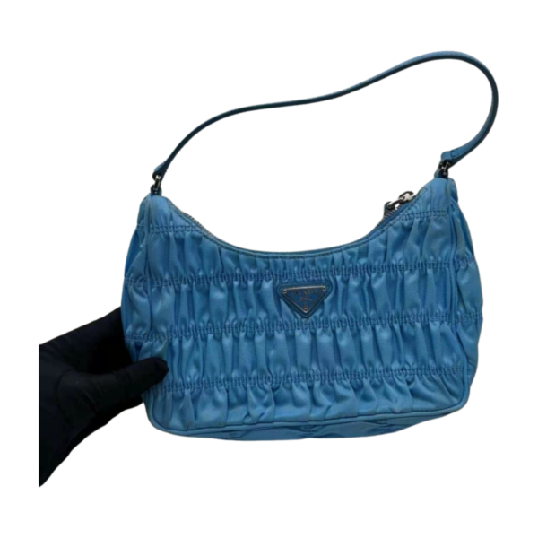 Prada Ruched Nylon Hobo Bag
