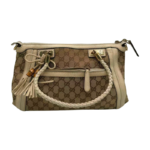Gucci GG Canvas Bella Shoulder Bag with Bamboo Tassel