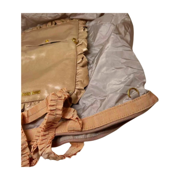 Miu Miu Foldable Nylon Tote with  Ruched Leather  Pouch