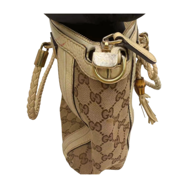 Gucci GG Canvas Bella Shoulder Bag with Bamboo Tassel