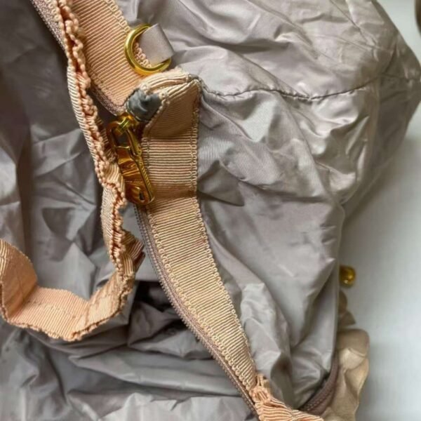 Miu Miu Foldable Nylon Tote with  Ruched Leather  Pouch