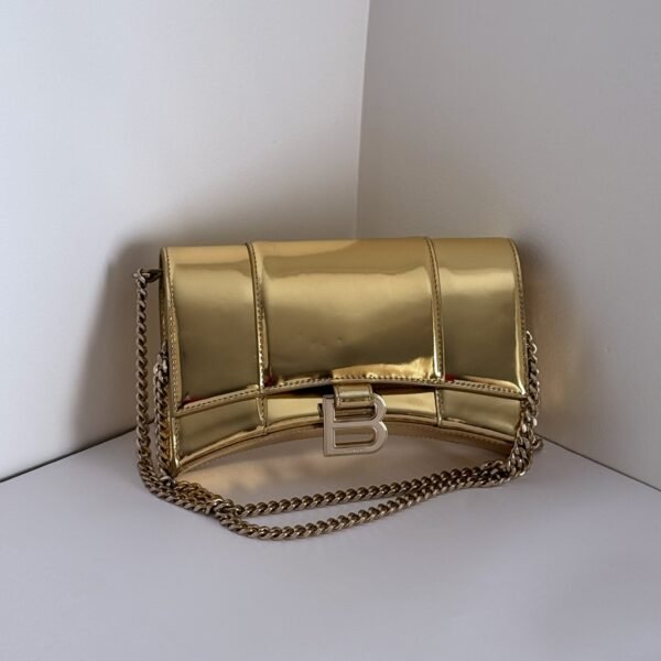 Balenciaga Hourglass Metallic Wallet on Chain