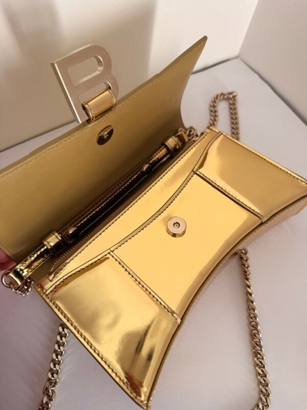 Balenciaga Hourglass Metallic Wallet on Chain