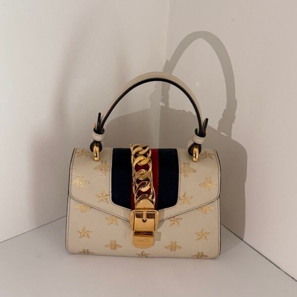 Gucci Sylvie Bee and Star Mini Top Handle Bag