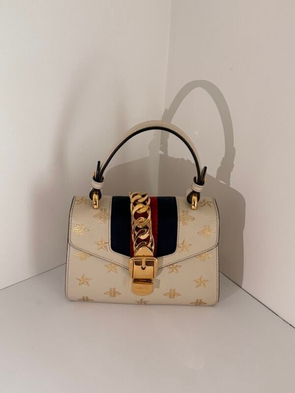 Gucci Sylvie Bee and Star Mini Top Handle Bag