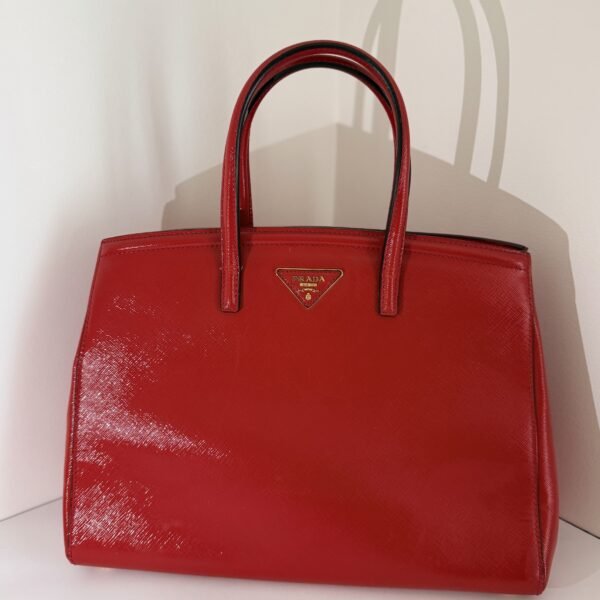 Prada Red Saffiano Lux Medium Tote