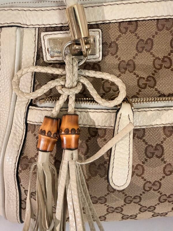 Gucci GG Canvas Bella Shoulder Bag with Bamboo Tassel