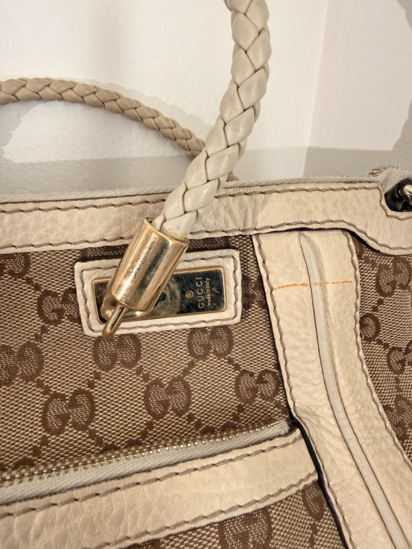 Gucci GG Canvas Bella Shoulder Bag with Bamboo Tassel