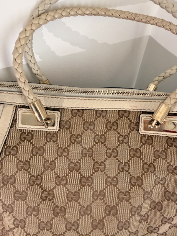 Gucci GG Canvas Bella Shoulder Bag with Bamboo Tassel