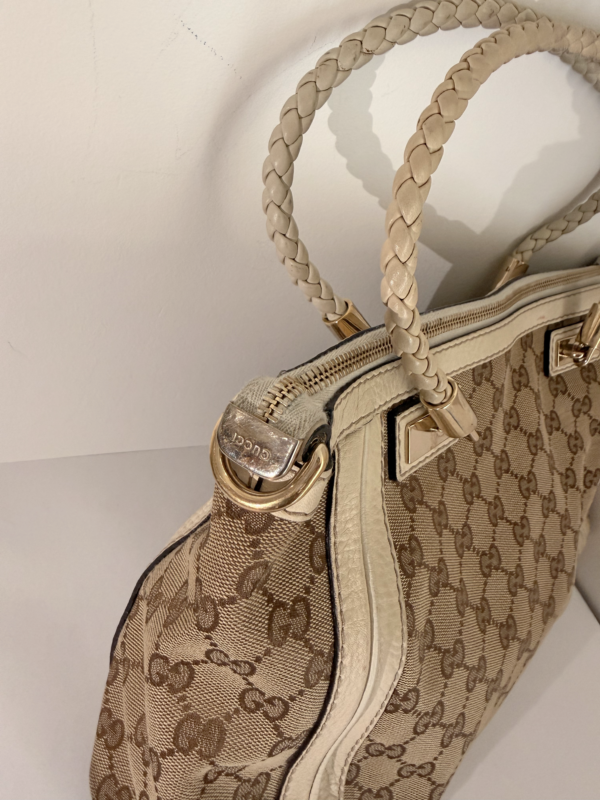 Gucci GG Canvas Bella Shoulder Bag with Bamboo Tassel