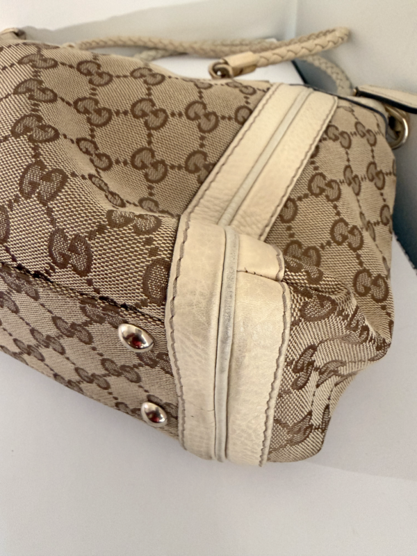 Gucci GG Canvas Bella Shoulder Bag with Bamboo Tassel