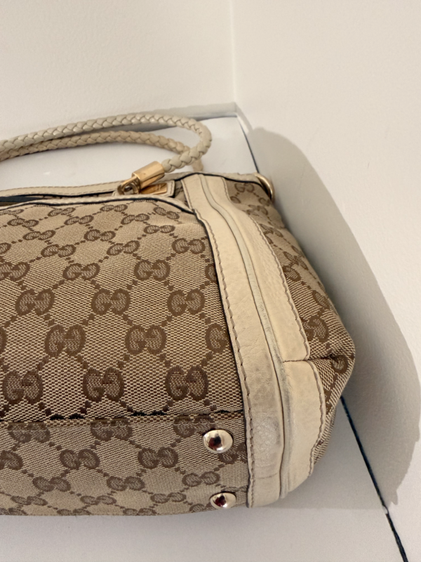 Gucci GG Canvas Bella Shoulder Bag with Bamboo Tassel