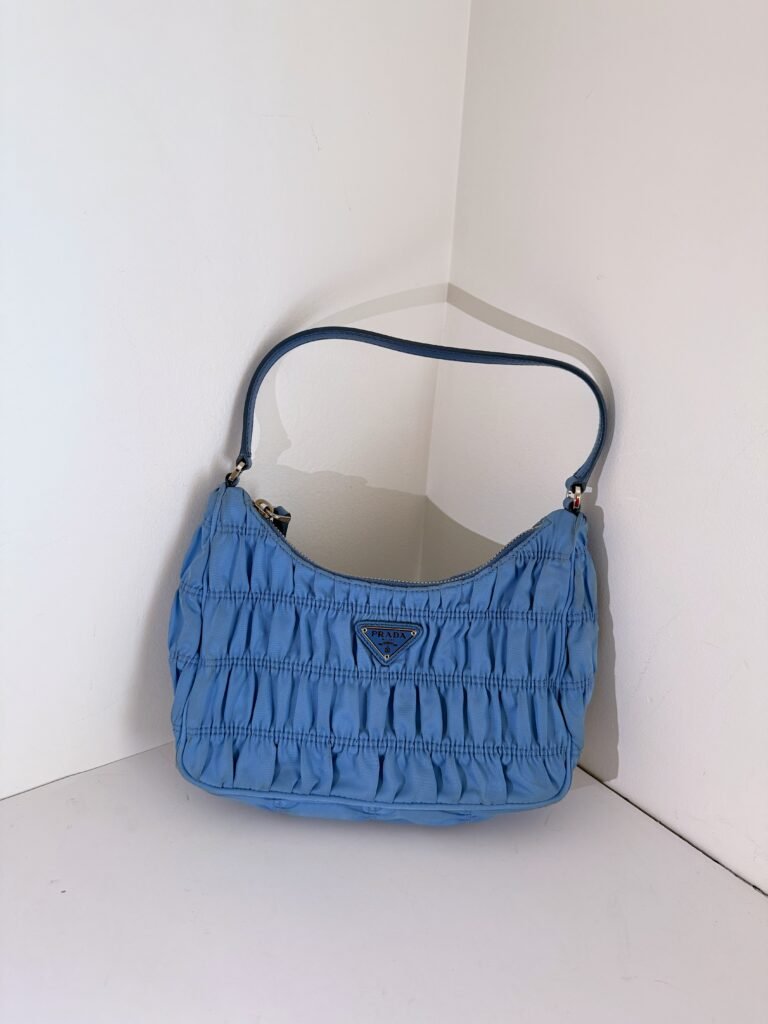 Prada Ruched Nylon Hobo Bag