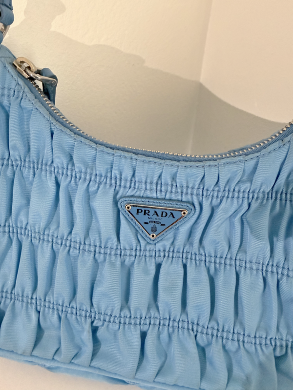 Prada Ruched Nylon Hobo Bag