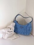Prada Ruched Nylon Hobo Bag