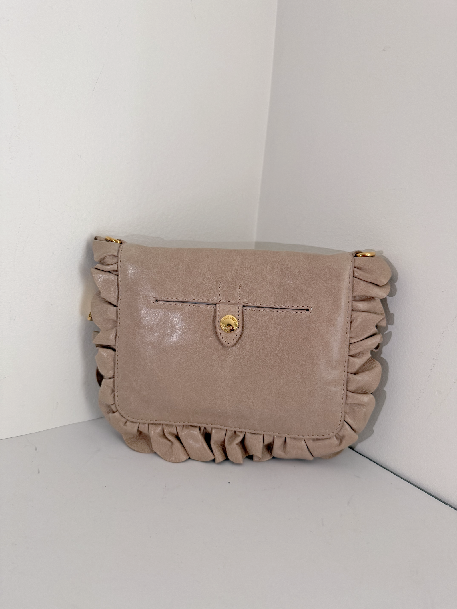 Miu Miu Foldable Nylon Tote with  Ruched Leather  Pouch - Image 2
