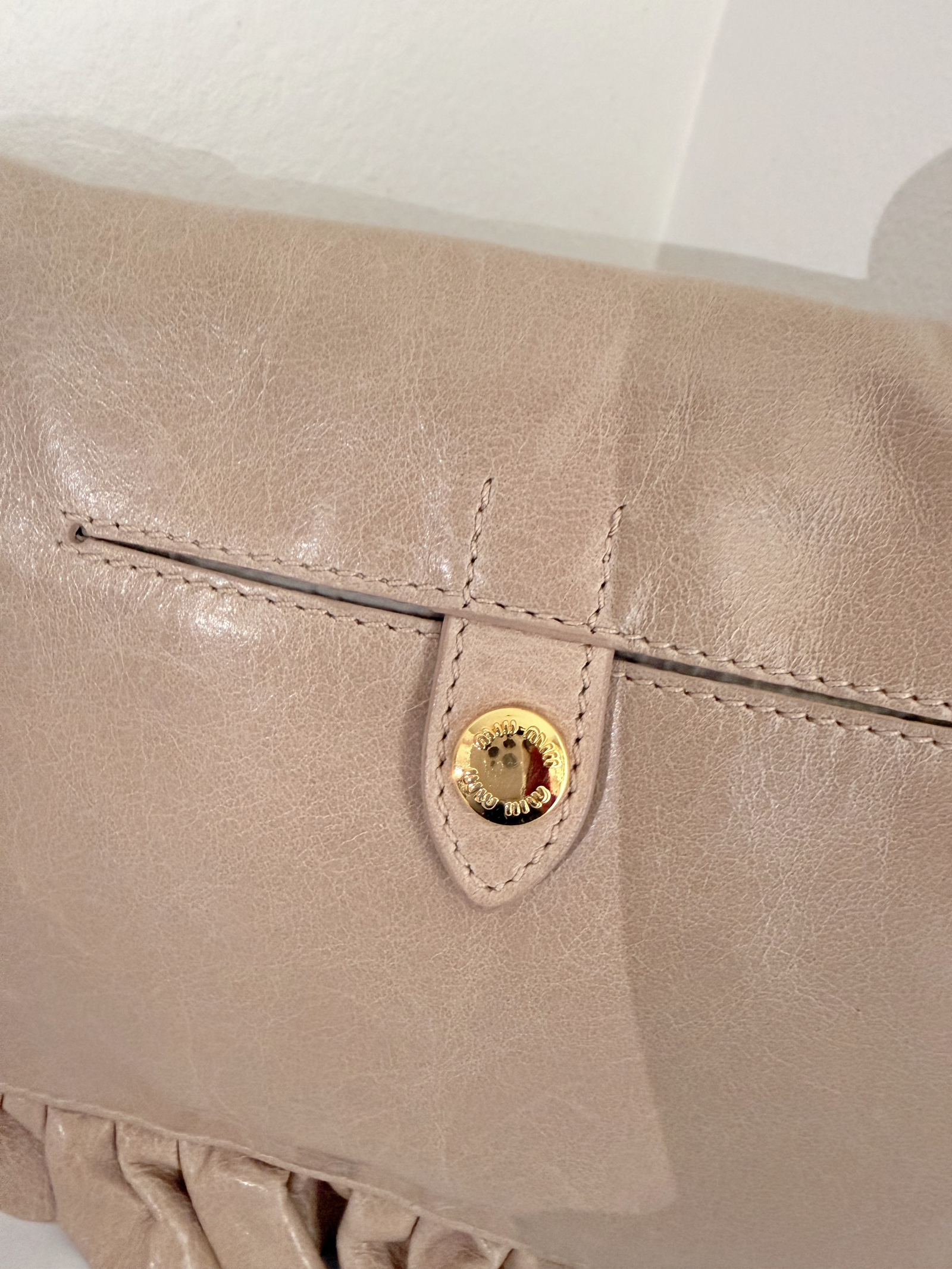 Miu Miu Foldable Nylon Tote with  Ruched Leather  Pouch - Image 3