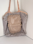 Miu Miu Foldable Nylon Tote with  Ruched Leather  Pouch