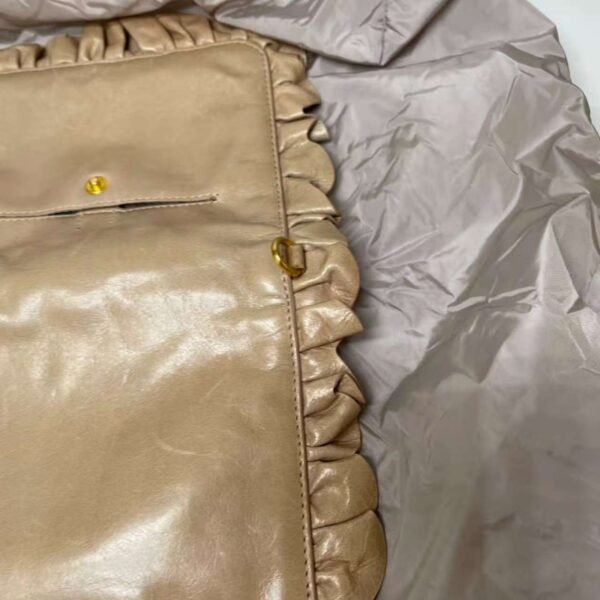 Miu Miu Foldable Nylon Tote with  Ruched Leather  Pouch