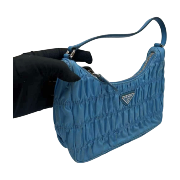 Prada Ruched Nylon Hobo Bag