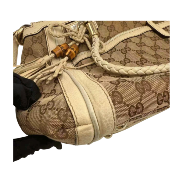 Gucci GG Canvas Bella Shoulder Bag with Bamboo Tassel