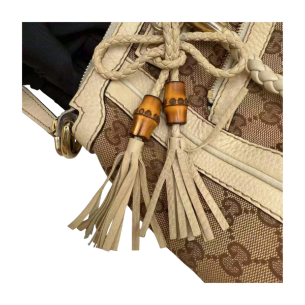 Gucci GG Canvas Bella Shoulder Bag with Bamboo Tassel