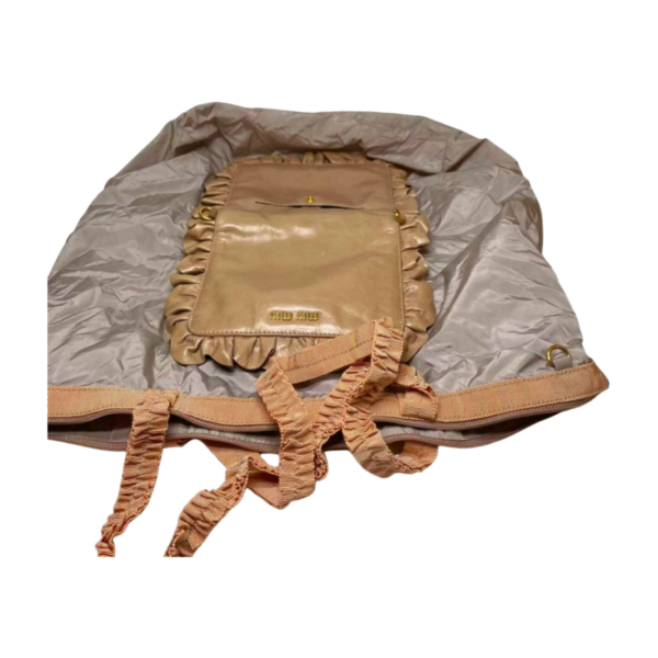 Miu Miu Foldable Nylon Tote with  Ruched Leather  Pouch