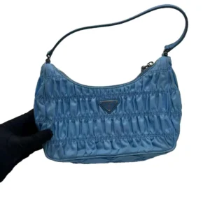 Prada Ruched Nylon Hobo Bag