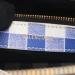 Balenciaga Blue White Ville Top Handle Bag