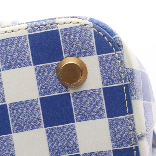 Balenciaga Blue White Ville Top Handle Bag