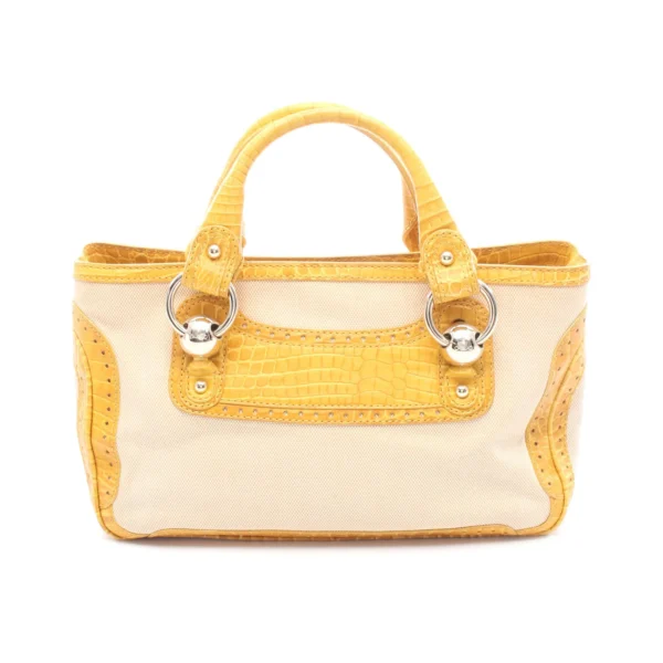 Celine Yellow Croc embossed Boogie Bag