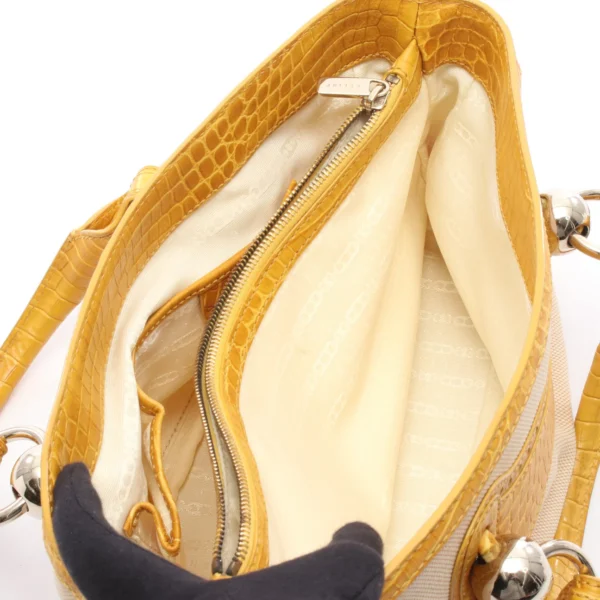 Celine Yellow Croc embossed Boogie Bag