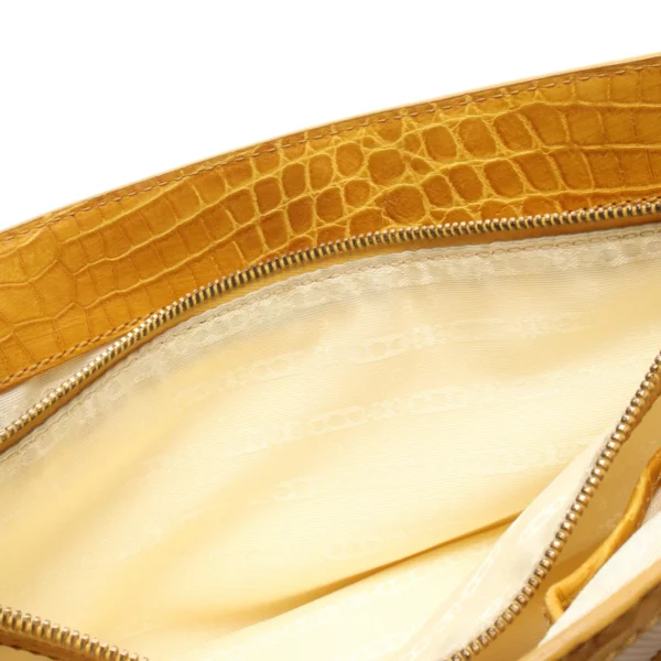 Celine Yellow Croc embossed Boogie Bag
