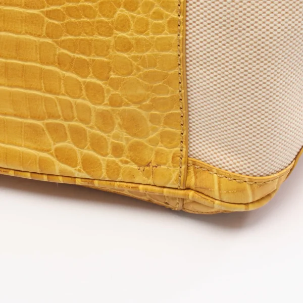 Celine Yellow Croc embossed Boogie Bag