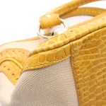 Celine Yellow Croc embossed Boogie Bag