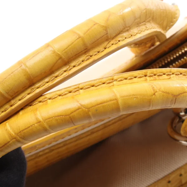 Celine Yellow Croc embossed Boogie Bag