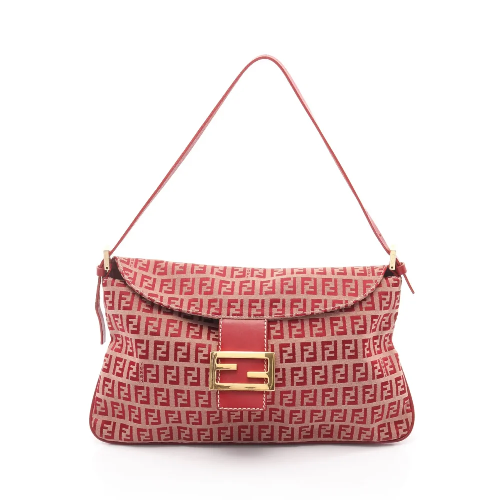 Fendi Red  Zucchino Shoulder Bag