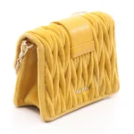 Miu Miu Yellow Velutto Matelassé Chain Micro Bag