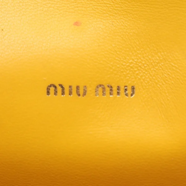 Miu Miu Yellow Velutto Matelassé Chain Micro Bag