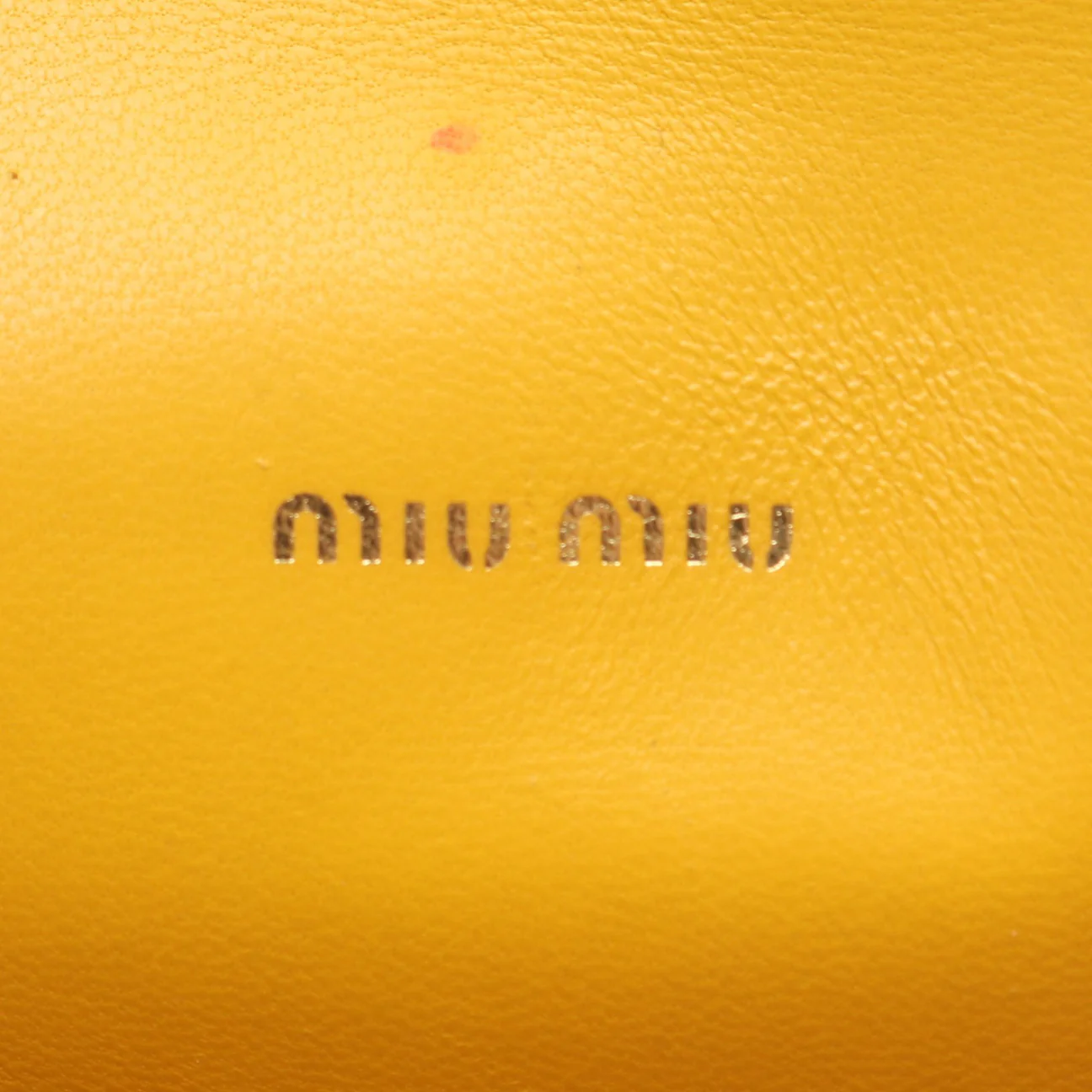 Miu Miu Yellow Velutto Matelassé Chain Micro Bag - Image 4