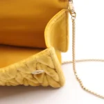 Miu Miu Yellow Velutto Matelassé Chain Micro Bag