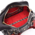 Valentino Garavani Navy Red Canvas Bowler Bag