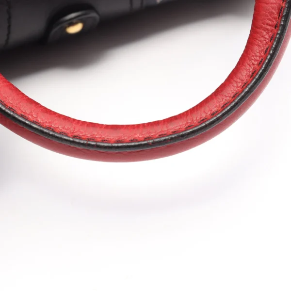 Valentino Garavani Navy Red Canvas Bowler Bag