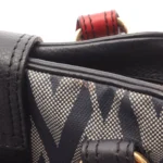Valentino Garavani Navy Red Canvas Bowler Bag