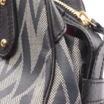 Valentino Garavani Navy Red Canvas Bowler Bag