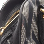 Valentino Garavani Navy Red Canvas Bowler Bag