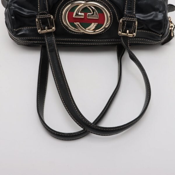 Gucci Black Leather Interlocking G Handbag