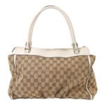 Gucci White Handle GG Canvas Shoulder Bag