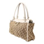 Gucci White Handle GG Canvas Shoulder Bag