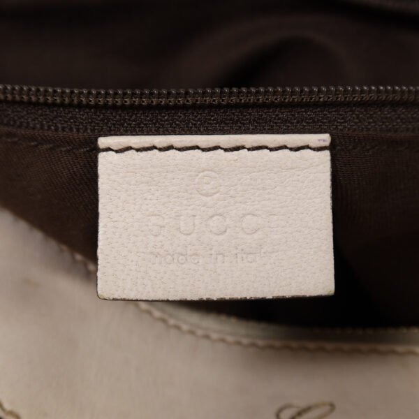 Gucci White Handle GG Canvas Shoulder Bag